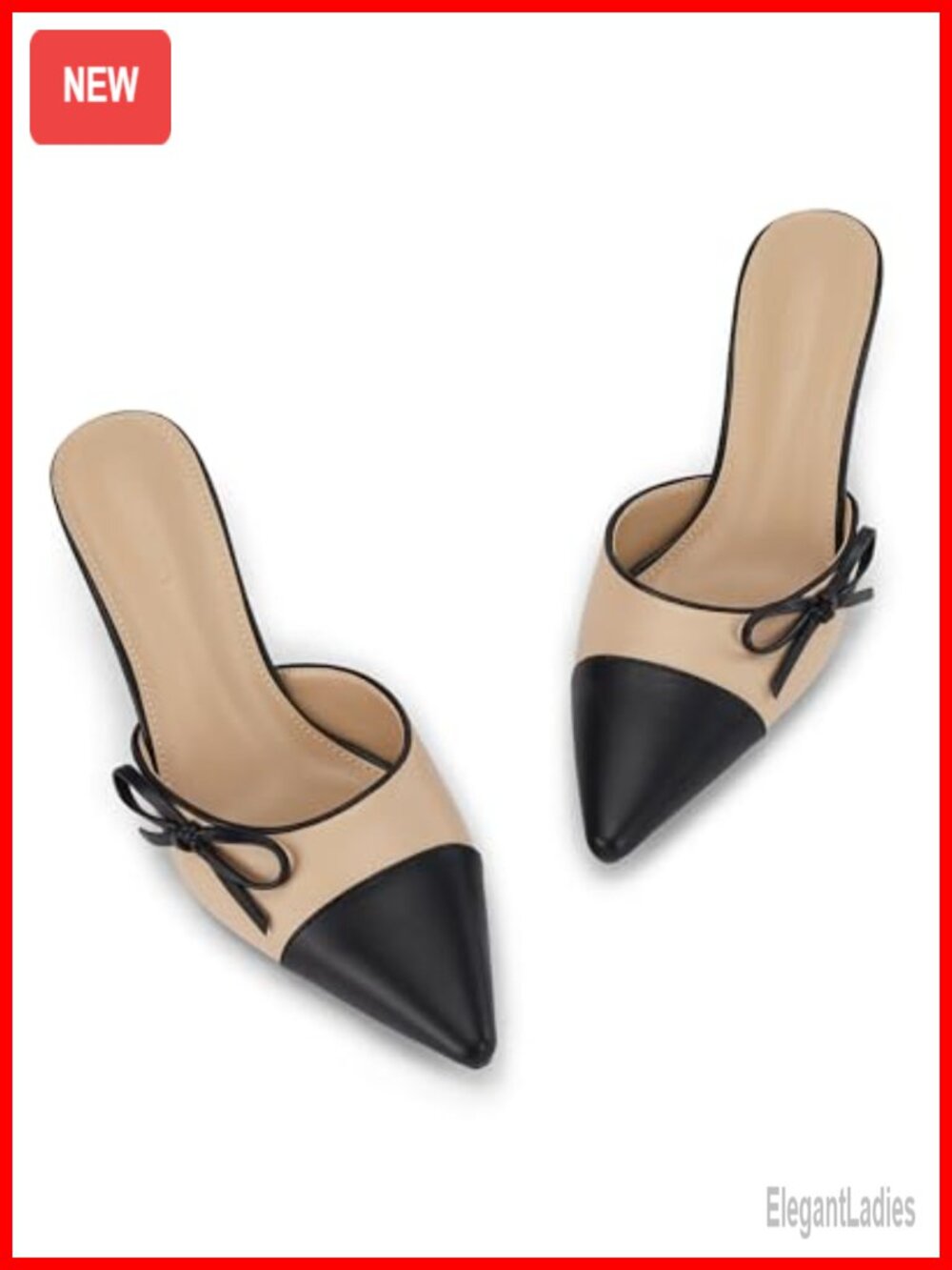Kitten Heel Mules Bow Tie Pointed Toe Slip On Backless Dress Pumps